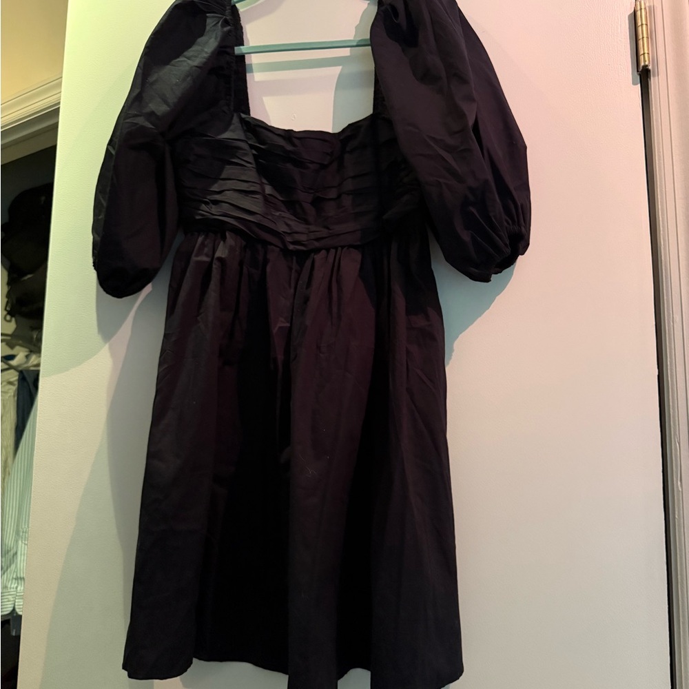 Abercrombie & Fitch Purple Ruched Puff Sleeve Sundress